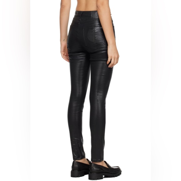 Rag & bone nina high-rise skinny black coated jeans size 31 - Picture 7 of 10